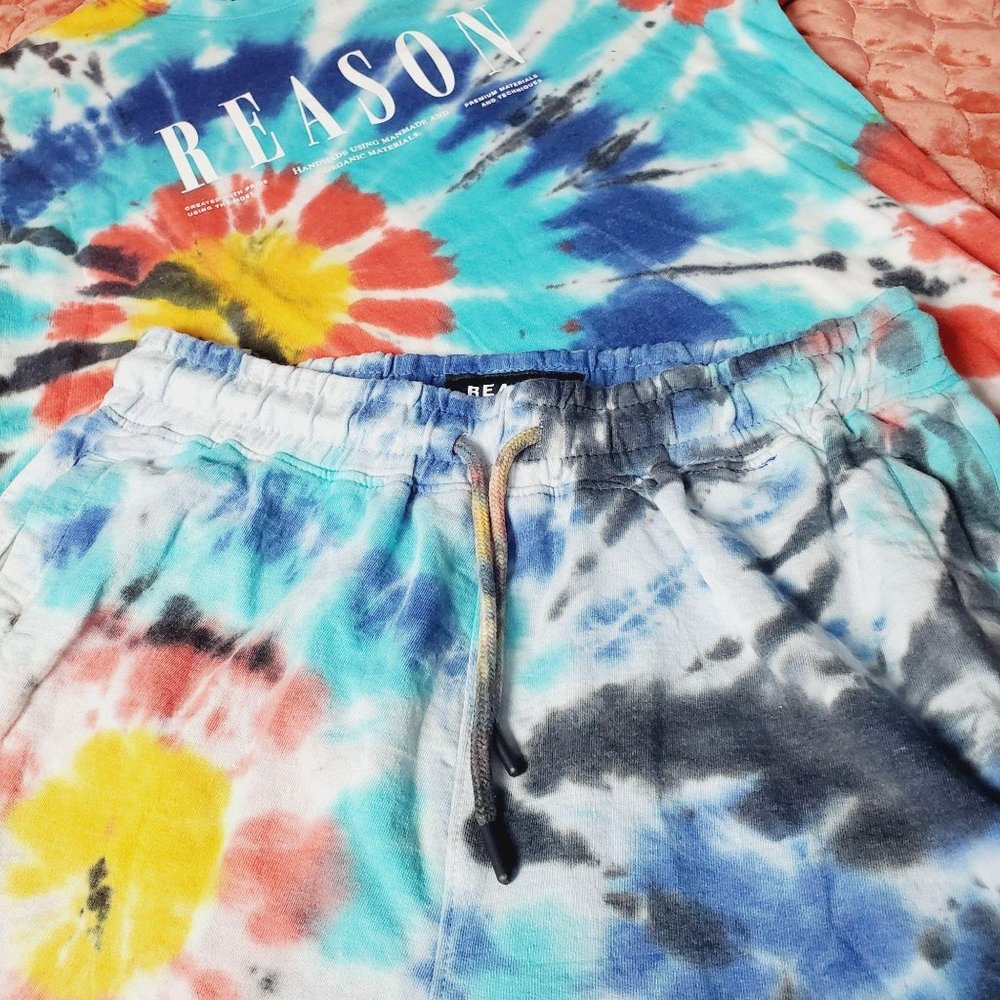 Reason Men's Two Piece Tie Dye Short Set Sz M NWT - Picture 2 of 10